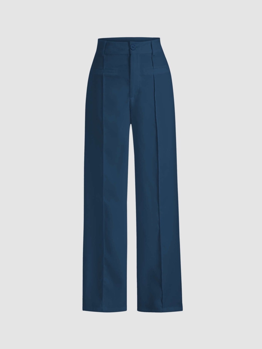 Classic High-Waist Wide-Leg Pants in Navy